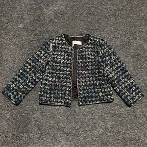 Derek Lam 10 Crosby Green and Navy Tweed Jacket Women's Size 6